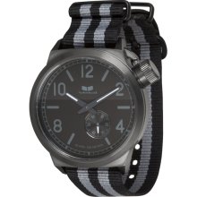 Vestal Canteen Zulu Watch - Black-Grey Stripes/Gunmetal/Black CAN3N02