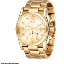 Vestal Mens De Novo Stainless Watch - Gold Bracelet - Gold Dial - DEV005