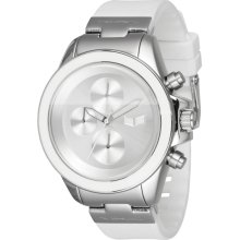 Vestal ZR-2 Rubber Watch - White/Polished Silver/White ZR2CS03