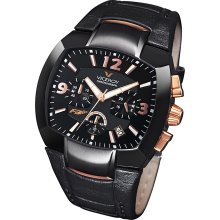 Viceroy Spain Men's Falonso Black Case Chronograph Date Leather Watch (Men's wrist watch)