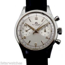 Vintage 50's Bucherer Large Extra Clean Classic Chronograph With Original Dial