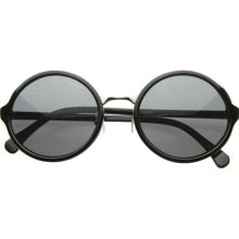 Vintage Inspired Classic Round Circle Sunglasses w/ Metal Bridge ...