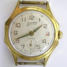 Vintage Men's Wrist Watch Wostok East In Rocket Style Soviet Russian Ussr 60s