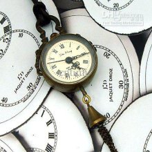 Vintage Pocket Watch Mechanical Genuine Leather Chain Freeship