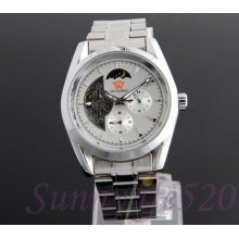 Vintage Tourbillon Moon Phase Men Lady Women Auto Watch