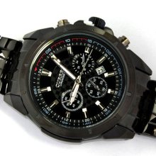 Vogue Sport Water Quartz Hours Date Hand Clock Men Steel Wrist Watch 8009