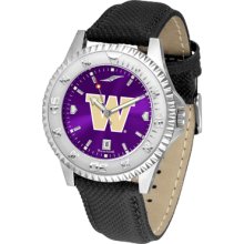 Washington Huskies Competitor AnoChrome-Poly/Leather Band Watch