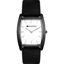 Watch Creations Unisex Slim & Sleek Black Watch W/ White Dial