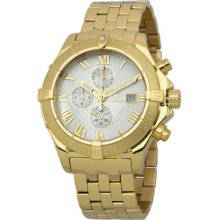 Wellington Donegal Men's Quartz Watch With Silver Dial Chronograph Display And Gold Stainless Steel Plated Bracelet Wn114-219