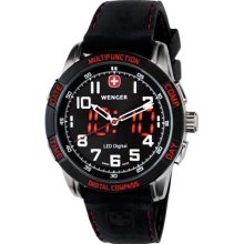 Wenger 70430 Men'S 70430 Nomad Compass Red Led Black Silicone Strap Watch