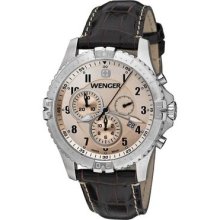 Wenger Men's Squadron Copper Dial Brown Leather Chrono Watch - 77052