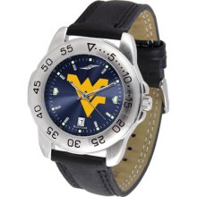 West Virginia Mountaineers Sport Leather Band AnoChrome-Men's Watch