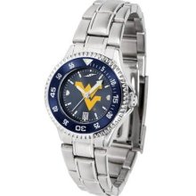 West Virginia Mountaineers Women's Stainless Steel Dress Watch