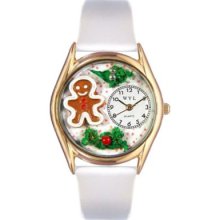 Whimsical Watches Kid s Christmas Gingerbread Man Quartz Leather Strap Watch