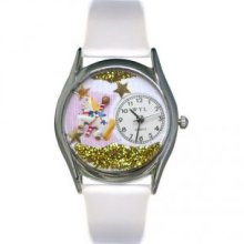 Whimsical Watches S0420006 Carousel Lavender Leather And Silvertone Watch