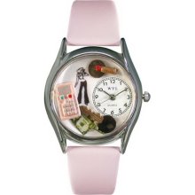 Whimsical watches teen girl pink silver watch - One Size