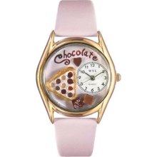 Whimsical Watches Women's Chocolate Lover Pink Leather And Gold Tone Watch