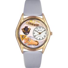 Whimsical Watches Women's Jewelry Lover Blue Baby Blue Leather and Gold Tone Watch