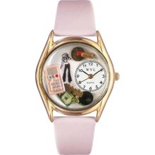 Whimsical Watches Women's Teen Girl Pink Leather and Gold Tone Watch