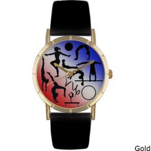 Whimsical Women's 'Gymnastics Lover' Photo Watch (Gold)