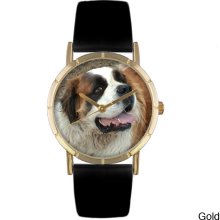 Whimsical Women's Saint Bernard Photo Watch (Silver)