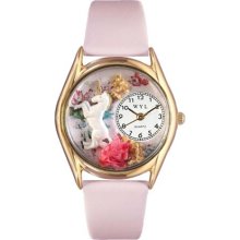 Whimsical Womens Unicorn Pink Leather Watch #557091