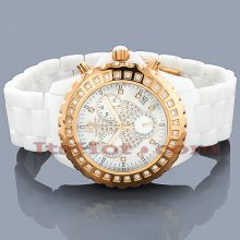 White Ceramic Watches: Techno Master Diamond Watch