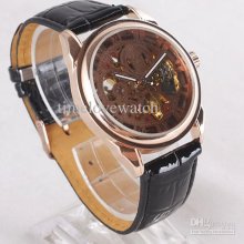 Wholesale 5pcs Rose-golden Case Dial Automatic Mechanical Watch Blac