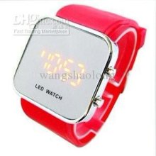 Wholesale Fashion Silicone Led Mirror Silicone Watch.10 Color Availa