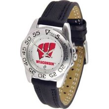 Wisconsin Badgers NCAA Womens Leather Wrist Watch ...