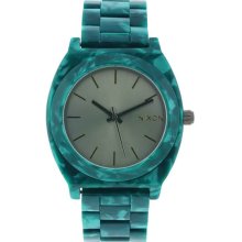 Women Nixon A327-054 Time Teller Green Plastic Resin Case and