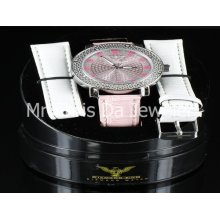 Women Real Diamond Medium Face Diamond King Iced Out Hearts Face Jojo Watch