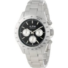 Women's AL-20050-SL-BK Amore Chronograph Black Dial Silver Tone