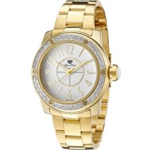 Women's Aqua Rock Diamonds White Dial Gold Ion Plated SS ...