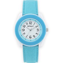 Womens Blue and White Eco Friendly Watch with Bamboo Dial by Sprout Wa