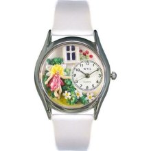 Women's Daisy Fairy White Leather and Silvertone Watch in Silver ...