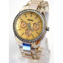 Womens Fossil Stella Swarovski Watch Es2867 + Original Box