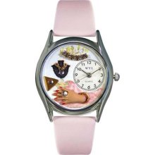 Women's Jewelry Lover Pink Leather and Silvertone Watch in Silver ...