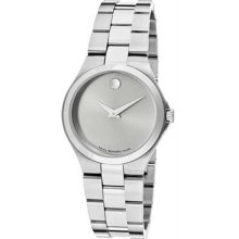 Women's Stainless Steel Case and Bracelet Silver Dial Signature Movado