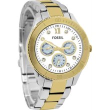 Women's Stella Two Tone Stainless Steel Case and Bracelet White Tone D