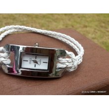 Womens Wrap Watch -- Leather Wrap Watch -- White