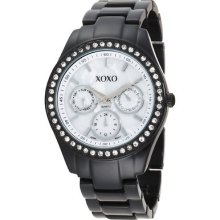 Xoxo Analog Enamel Woman Casual Quartz Wrist Watch Black Top Fashion Lady