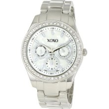 XOXO Women`s XO5301A Rhinestone Accent Silver-Tone Bracelet Watch