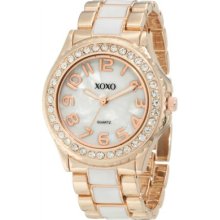 Xoxo Women's Xo Rose Gold With White Epoxy Analog Bracelet Watch