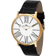 Yonger & Bresson Men's HCP 1465/02 City Yellow Gold Ion-Plated St ...