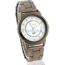 YUEDA CH012 Round Dial Analog Watch with Steel Strap