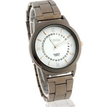 YUEDA CH012 Round Dial Analog Watch with Steel Strap (White)