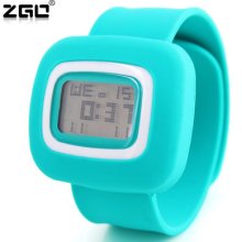 Zgo Candy Color Silica Gel Band Sports Digital Watch Wrist Watch 1pc