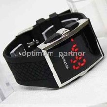 10pcs/lot Fashion Silicone Red Led Sports Unisex Fashion Date Wrist Watch