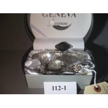 112-1 Geneva Avenue Mens Fashion Silver Dial Watch And Fashion Glasse